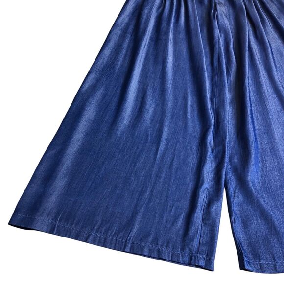 Ursime Pants Womens 28x30 Blue Chambray Wide Leg Palazzo Festival Boho Lagenlook - Picture 7 of 14